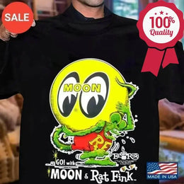 Mooneyes Go With Moon T Shirt Rat Fink Eyeball Cotton S 5Xl