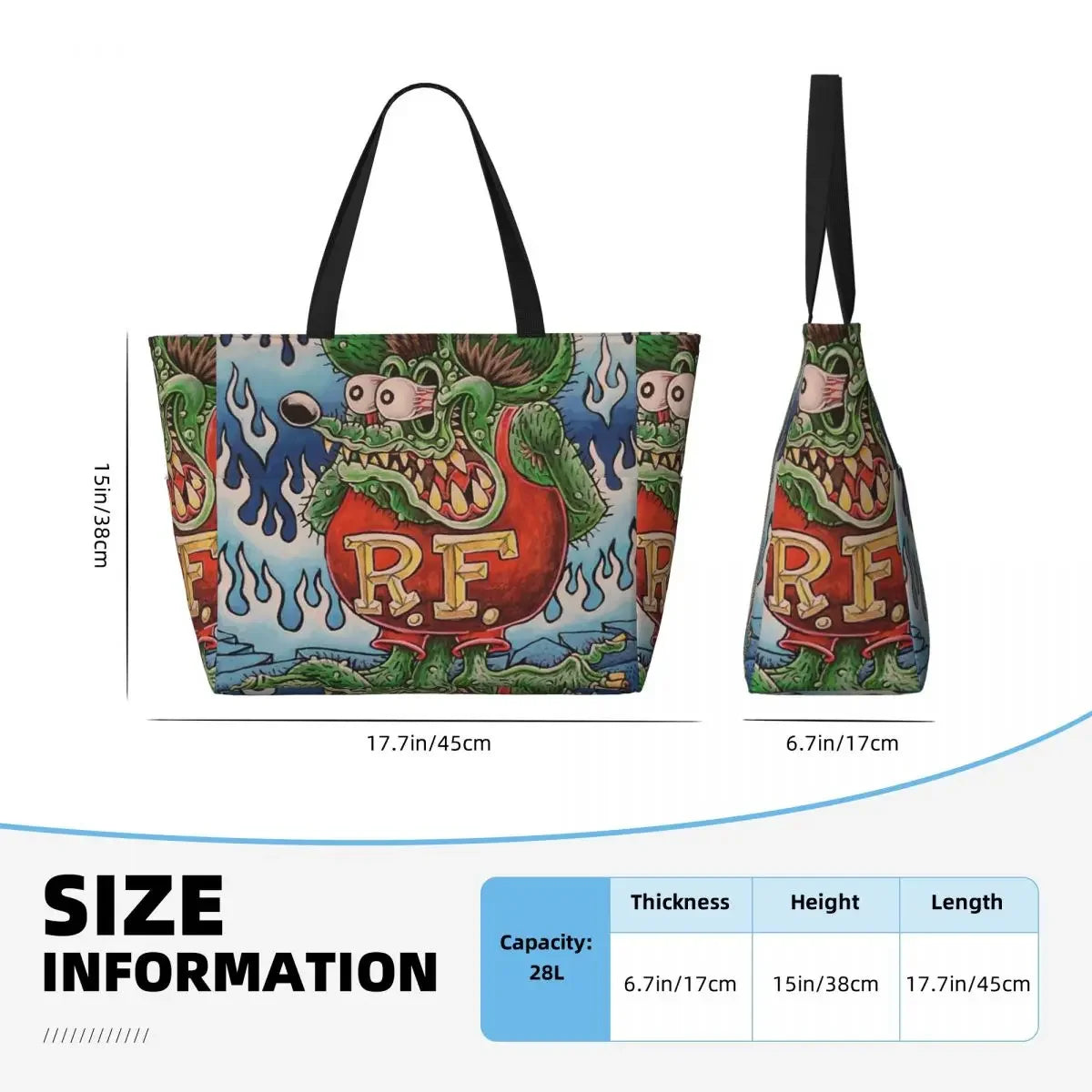 Rat Fink Beach Tote Bag Sport Gym Yoga Duffle Large Tote Bag Women Travel Bag Fitness bag
