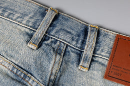 Amekaji Lightweight American Vintage Red Selvedge Distressed Washed Slim Straight Commuter Denim Jeans for Men