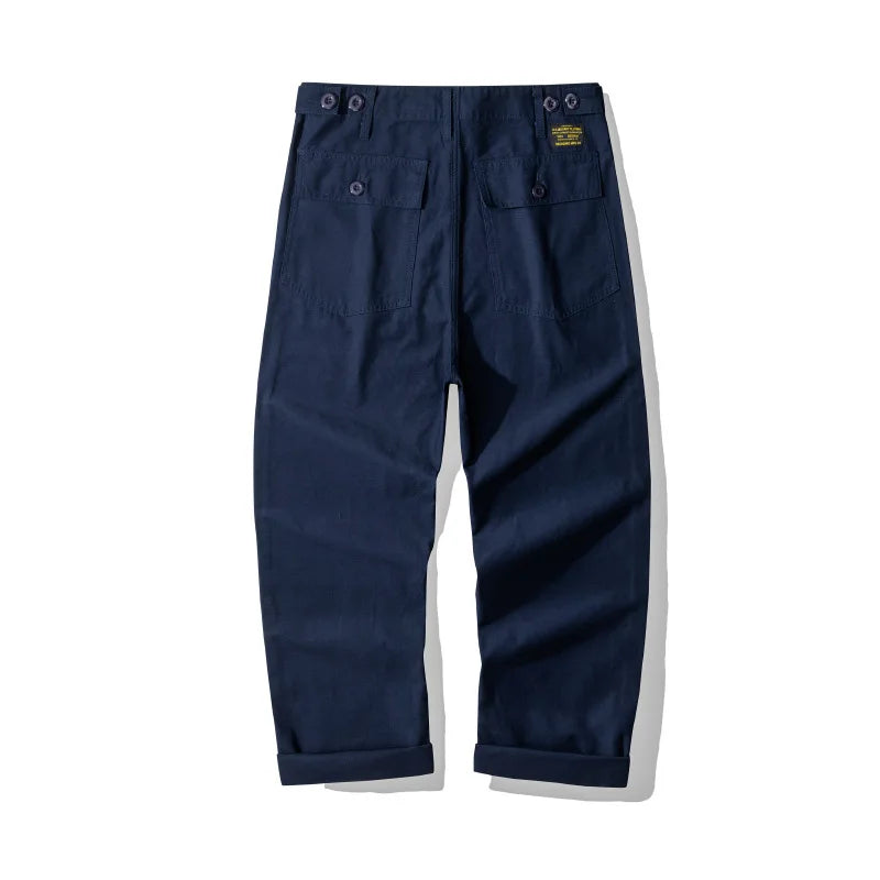 American Vintage OG-107 Trousers for Men 100% Cotton Washed Sateen Heavyweight Workwear Cargo Pants "Bread Loaf" Fatigue Pants