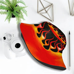 1pcs Classic Hot Rod Flame Red Orange Black Fire Pattern Unisex Printed Fisherman Hat Stylish Hat with Fun Personalty