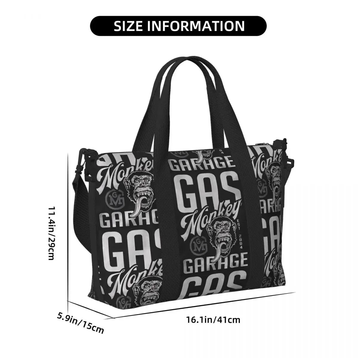 Hot Rods Motorcycles Racing Gas Monkeys Garage Beach Travel Bag  Tote Bags for Gym Sport Women Shopping Duffle Shoulder Bag