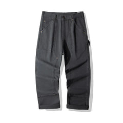 100% Cotton 12oz Vintage Men's 01 Lumberjack Work Pants - Amekaji Wabash Striped Denim Overalls / Canvas Work Trousers OKONKWO