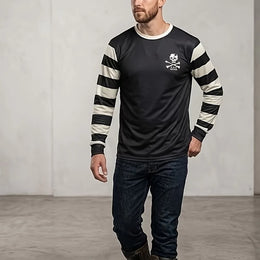 Fashion Outdoor Off-Road Style Black Striped Racing Suit Long-Sleeve T-Shirt Quick-Dry Thin Bike Downhill Casual Cycling Apparel