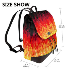 Red Hot Rod Flame On Edge Black Background Bookbag School Student Bags Hiking Travel Daypack for Women Fashion Derma Backpack