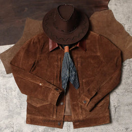 Men Vintage American Retro Washed Real Leather Jacket Amekaji Nubuck Cowhide 506 Genuine Leather Coat