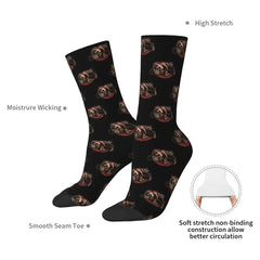 Rockabilly Hot Rod Pin Up Socks Harajuku Sweat Absorbing Stockings All Season Long Socks for Unisex Valentine's Day Gifts