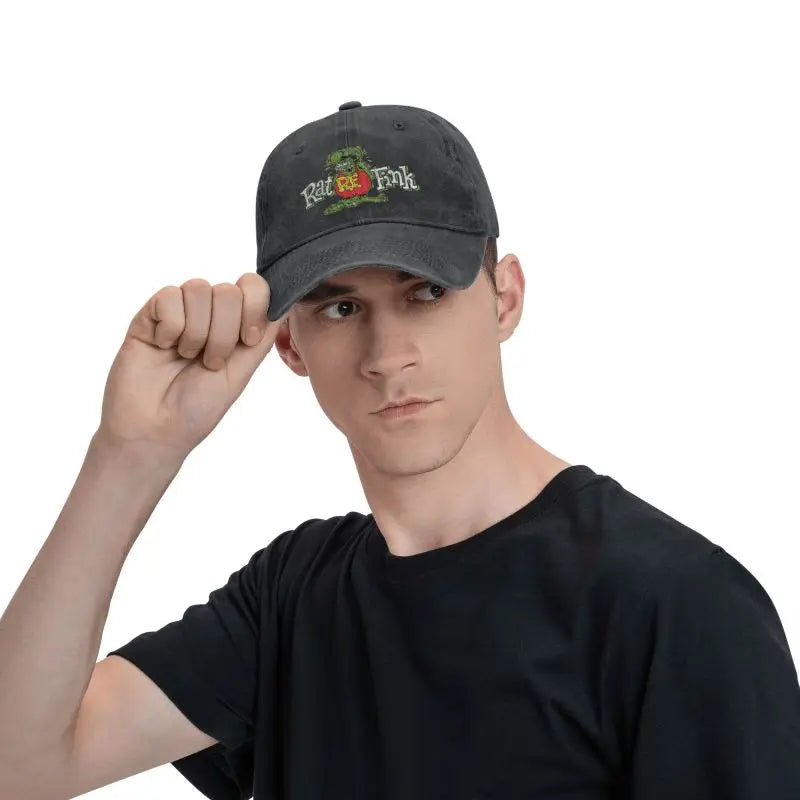 Custom Cotton Anime Cartoon Rat Fink Baseball Cap Outdoor Men Women's Adjustable Dad Hat Summer