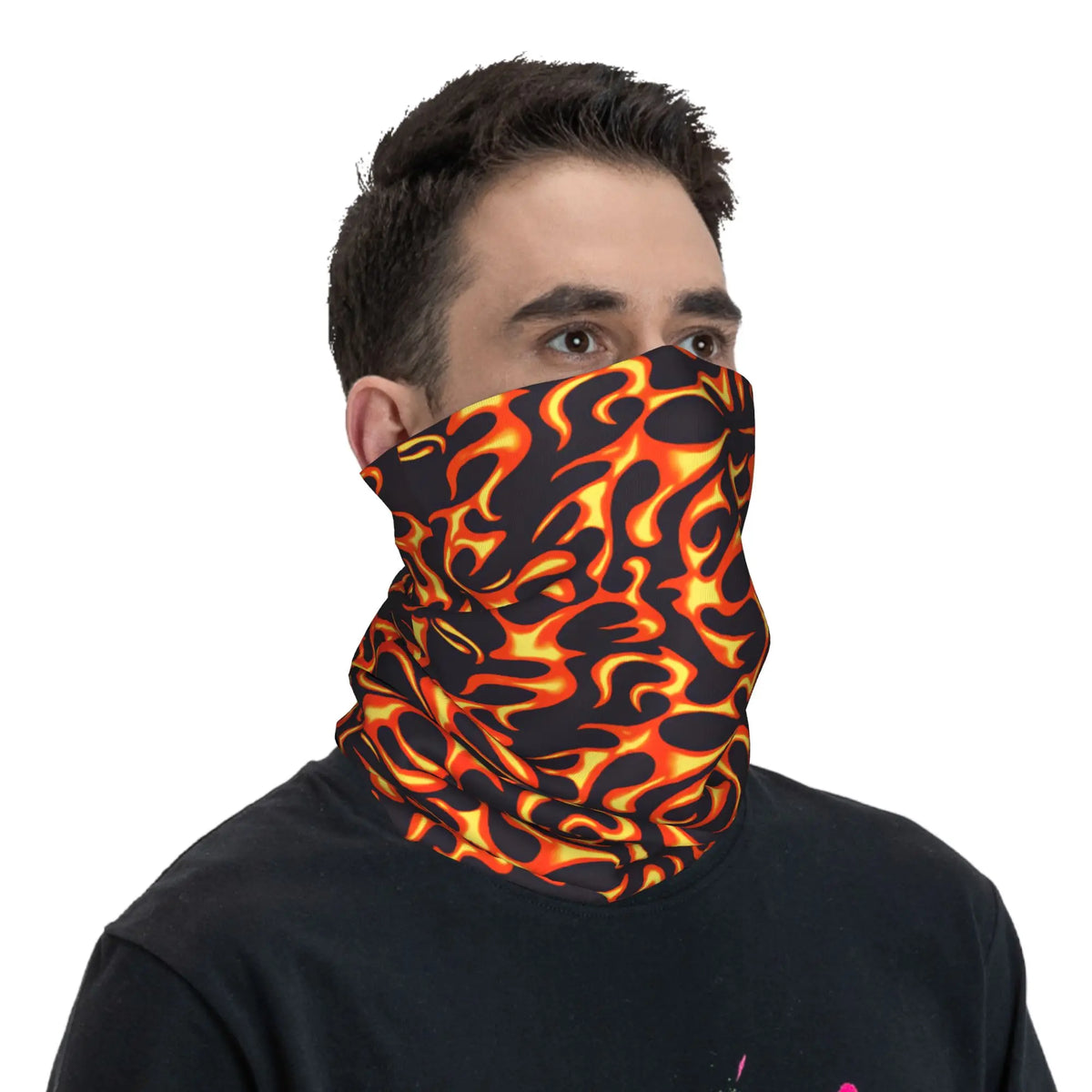 Red Flame Spandex Bandana  Fashion Balaclava Summer Riding Fishing Protection Cycling Mask Breathable Tactical Mask