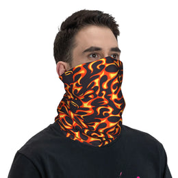 Red Flame Spandex Bandana  Fashion Balaclava Summer Riding Fishing Protection Cycling Mask Breathable Tactical Mask
