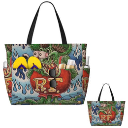 Rat Fink Beach Tote Bag Sport Gym Yoga Duffle Large Tote Bag Women Travel Bag Fitness bag