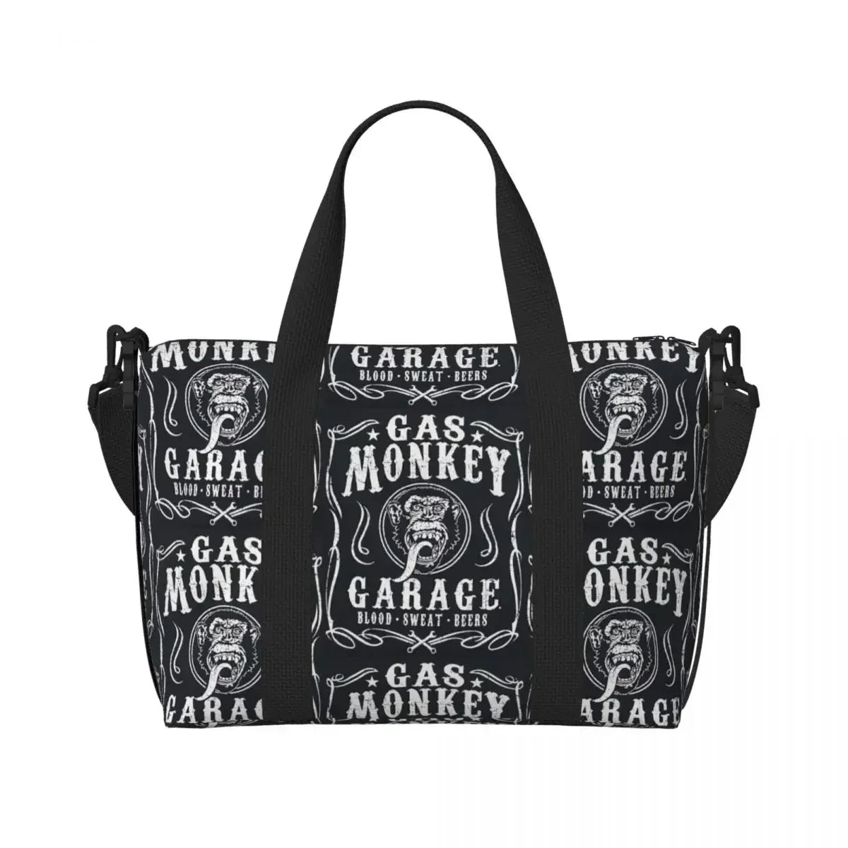Hot Rods Motorcycles Racing Gas Monkeys Garage Beach Travel Bag  Tote Bags for Gym Sport Women Shopping Duffle Shoulder Bag