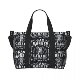 Hot Rods Motorcycles Racing Gas Monkeys Garage Beach Travel Bag  Tote Bags for Gym Sport Women Shopping Duffle Shoulder Bag