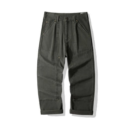 100% Cotton 12oz Vintage Men's 01 Lumberjack Work Pants - Amekaji Wabash Striped Denim Overalls / Canvas Work Trousers OKONKWO