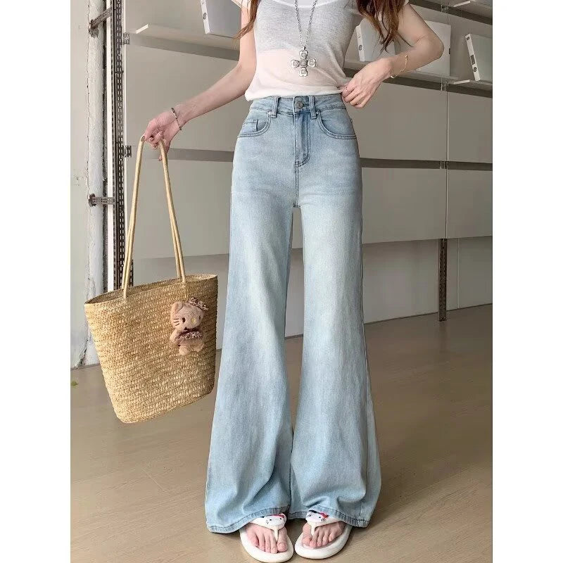 High Waist Bell Bottom Jeans Women's Spring Autumn 2026 New Fashion Sexy Slimming Ladies Flared Pants Casual Style