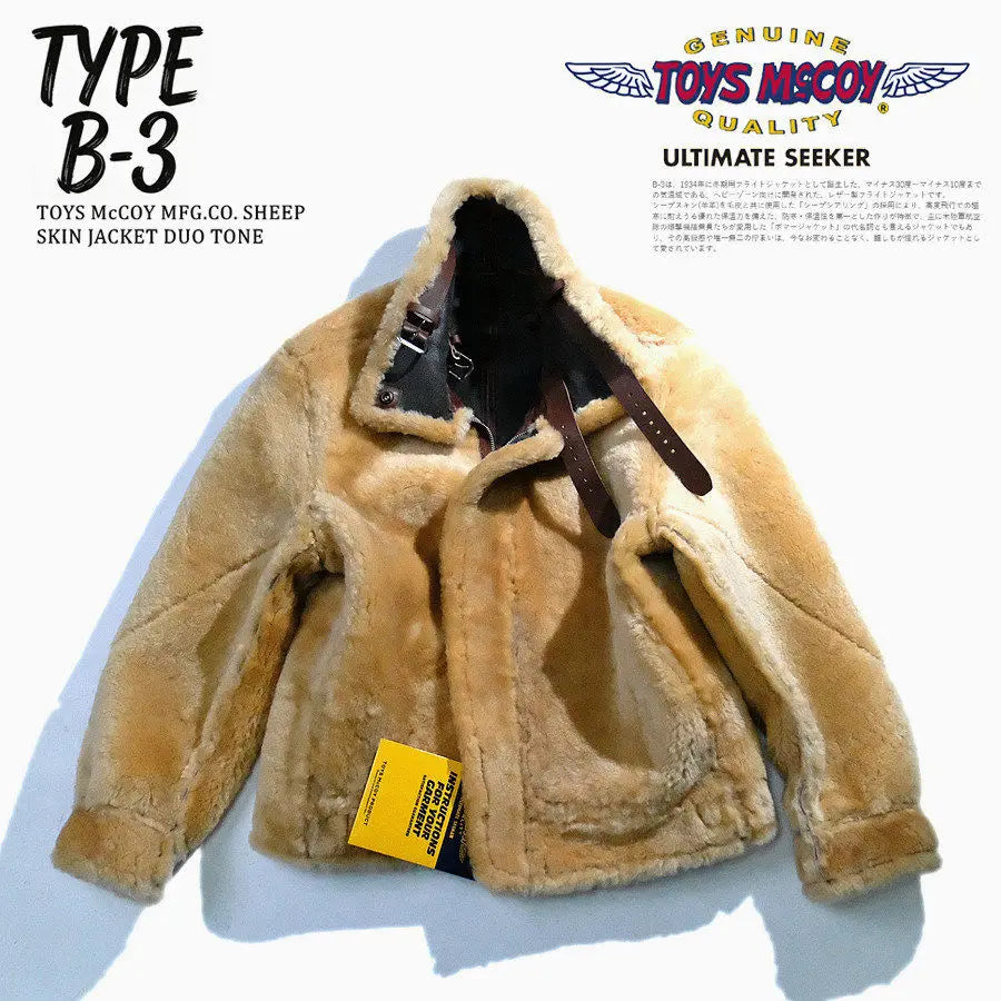 TOYS McCOY B-3 | Sällsynt Tvåfärgad Flygjacka i Hästskinn & Fårskinn