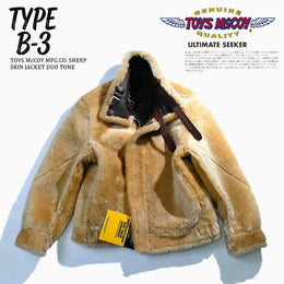 TOYS McCOY B-3 | Sällsynt Tvåfärgad Flygjacka i Hästskinn & Fårskinn
