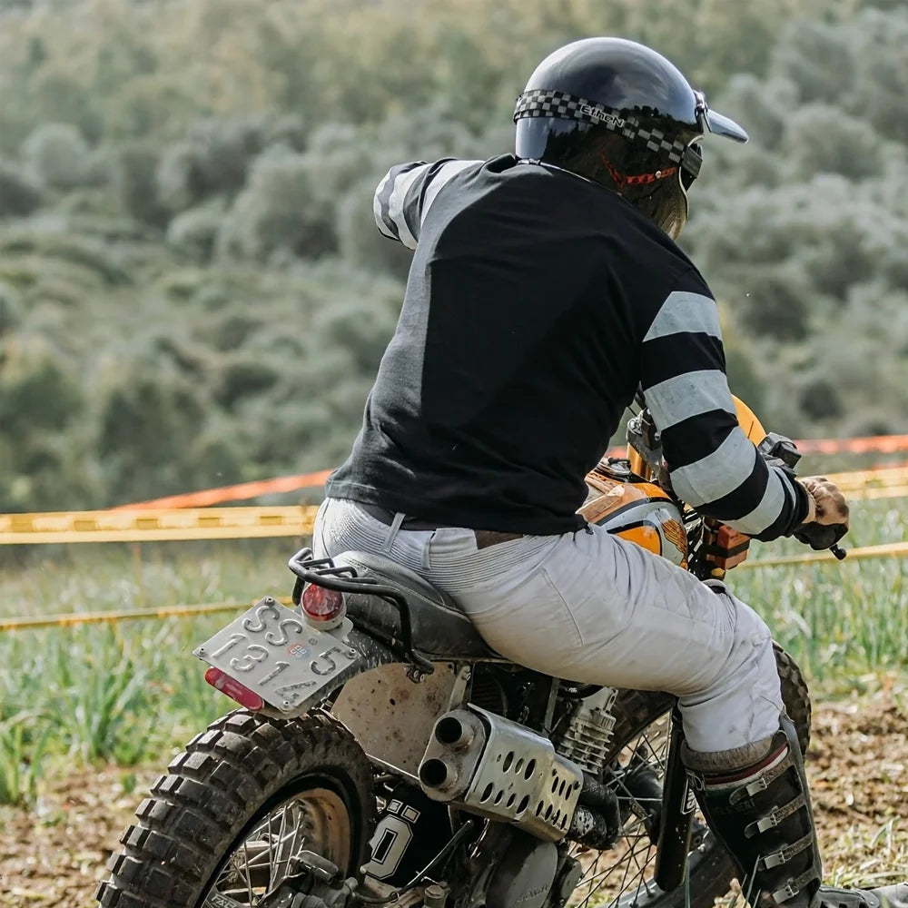 Fashion Outdoor Off-Road Style Black Striped Racing Suit Long-Sleeve T-Shirt Quick-Dry Thin Bike Downhill Casual Cycling Apparel