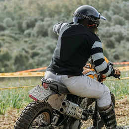 Fashion Outdoor Off-Road Style Black Striped Racing Suit Long-Sleeve T-Shirt Quick-Dry Thin Bike Downhill Casual Cycling Apparel