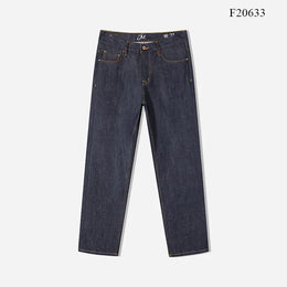 Amekaji Japanese Retro Selvedge Raw Denim Jeans for Fading 13oz 100% Cotton Printed Regular Tapered Fit Straight Pants for Men
