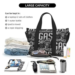 Hot Rods Motorcycles Racing Gas Monkeys Garage Beach Travel Bag  Tote Bags for Gym Sport Women Shopping Duffle Shoulder Bag