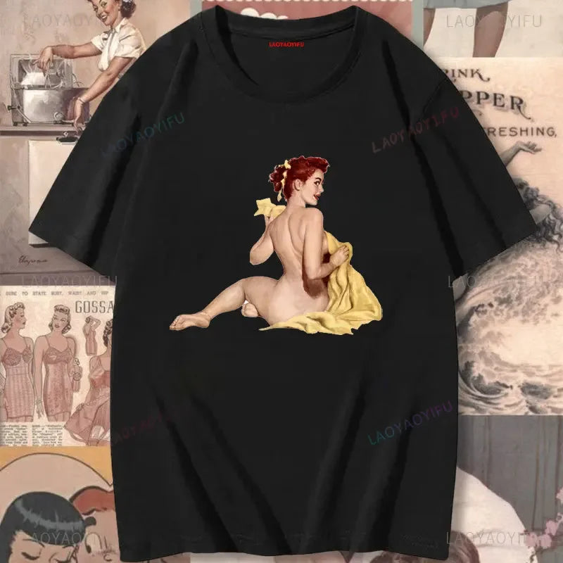 Rockabilly Vintage Rock Roll Music Sock Hop Women Printed T Shirt Pin Up Girl Model Girls Tees Kawaii Tops Tshirt Cotton Hipster