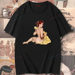Rockabilly Vintage Rock Roll Music Sock Hop Women Printed T Shirt Pin Up Girl Model Girls Tees Kawaii Tops Tshirt Cotton Hipster