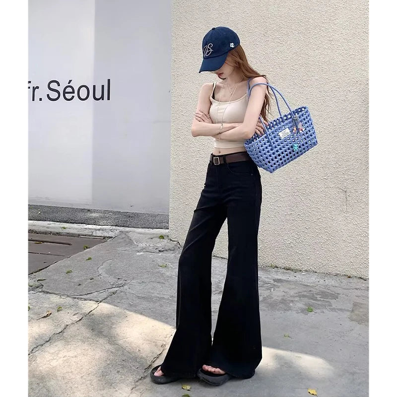 High Waist Bell Bottom Jeans Women's Spring Autumn 2026 New Fashion Sexy Slimming Ladies Flared Pants Casual Style