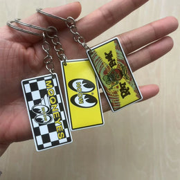 Motor Motorcycle Keychain Moon Mooneyes Rat Fink Ratfink Bag charms Metal Key Chain Ring Keychains for man