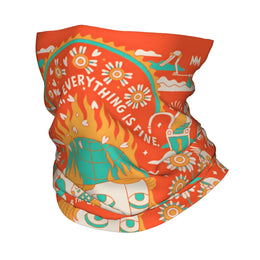 Red Flame Spandex Bandana  Fashion Balaclava Summer Riding Fishing Protection Cycling Mask Breathable Tactical Mask