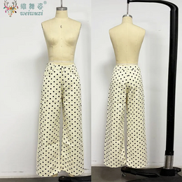 New Women Fashion Polka Dot Jeans Button High Rise Cute Y2k Baggy Straight Wide Leg Boyfriend Denim Long Pants Causal Streetwear
