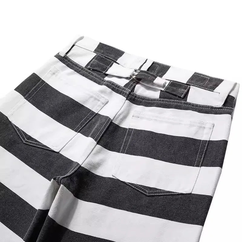 16 oz Striped Overalls i Canvas