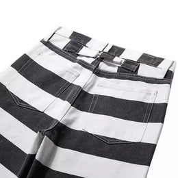 16 oz Striped Overalls i Canvas