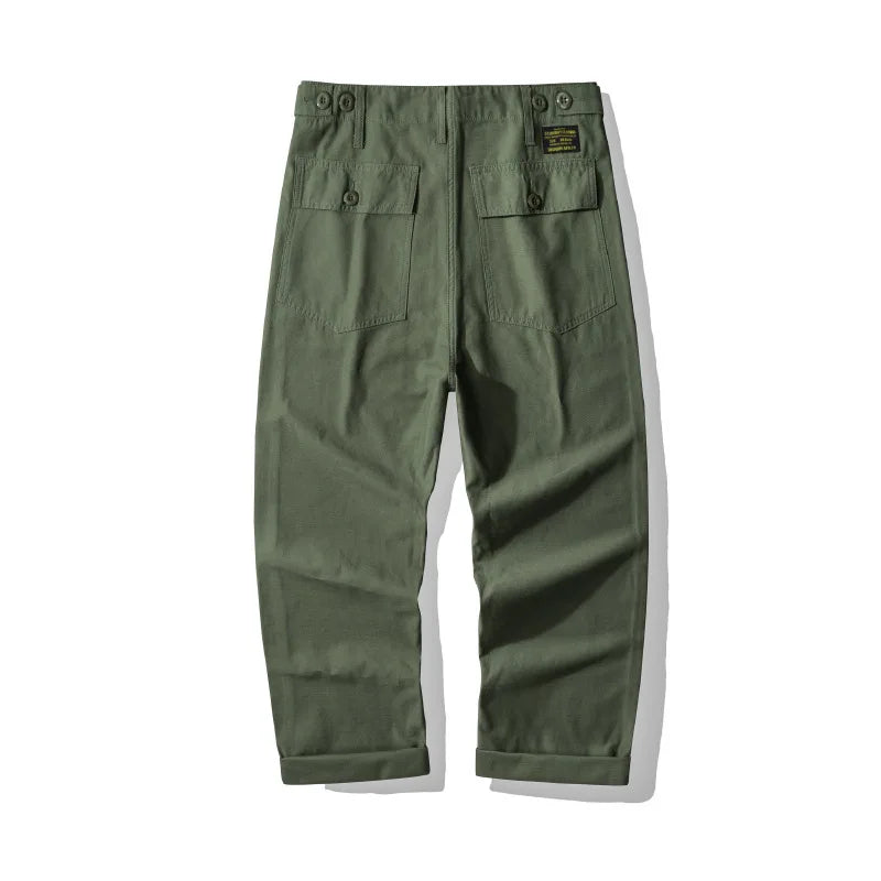 American Vintage OG-107 Trousers for Men 100% Cotton Washed Sateen Heavyweight Workwear Cargo Pants "Bread Loaf" Fatigue Pants