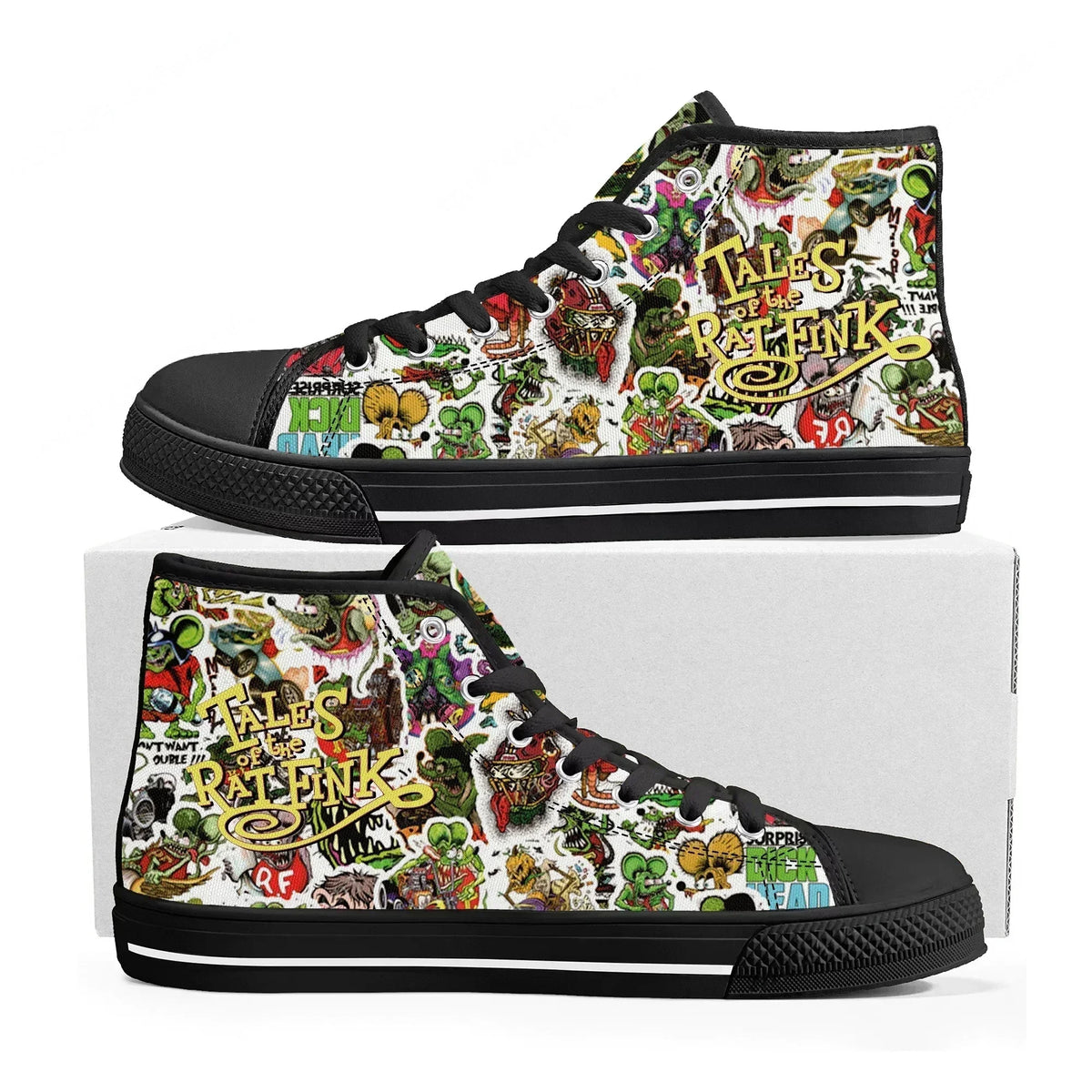 Tales Of The Rat Fink High Top Sneakers Mens Womens High Quality Canvas Sneaker Anime Cartoon Casual Custom Made Shoes