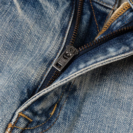 Amekaji Lightweight American Vintage Red Selvedge Distressed Washed Slim Straight Commuter Denim Jeans for Men