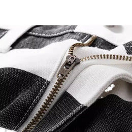 16 oz Striped Overalls i Canvas