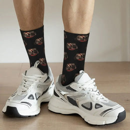 Rockabilly Hot Rod Pin Up Socks Harajuku Sweat Absorbing Stockings All Season Long Socks for Unisex Valentine's Day Gifts