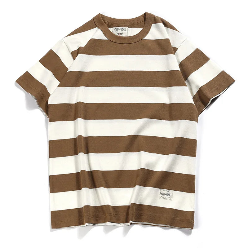 Khaki Prisoner Stripe T-shirt