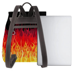 Red Hot Rod Flame On Edge Black Background Bookbag School Student Bags Hiking Travel Daypack for Women Fashion Derma Backpack