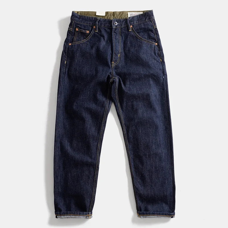 Selvedgejeans herr – mörkblå retrodenim