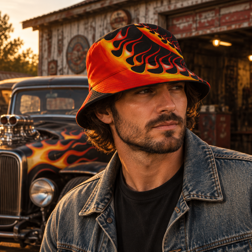 Hot Rod Flame Bucket Hat